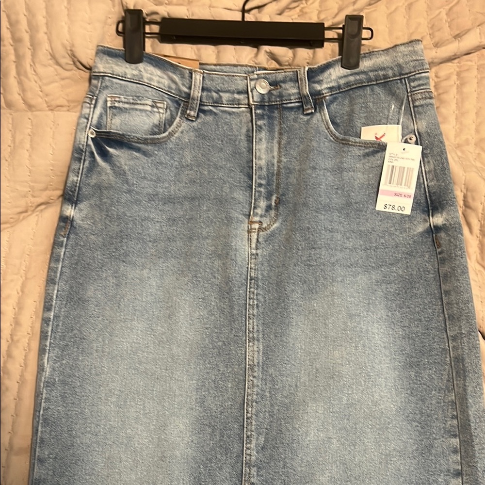 Kensie Blue Denim Midi Skirt